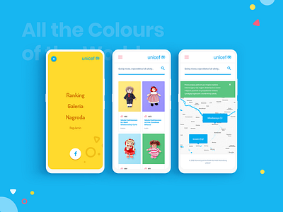 UNICEF Contest App - Mobile app colorful gallery kids menu mobile ui ux