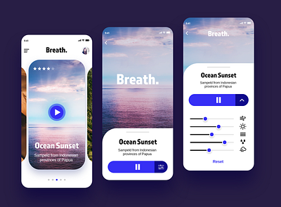 Breath application app app design application application design design mock up music app ui ui design user experience user experience design user interface user interface design userinterface ux ui ux ui design