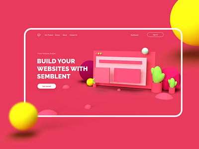 Semblent Landing Page 3d 3d art 3d mockup design graphic landing page landing page design mock up ui user experience user interface ux ui design webdesign