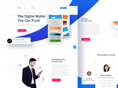 Digital Wallet Landing Page banking banking app design digital wallet graphic illustration landing page landing page ui ui ux ux ui ux ui design wallet web design webdesign website