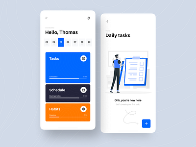 Task Management Mobile App app app design design flat illustration minimal mobile mobile ui simple task task app task list task management todolist ui ui design