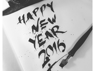 HNY 2016 lettering new year typedesign