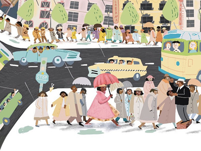 Montgomery bus boycott - Jo Ann Robinson black history month characterdesign children book illustration childrens illustration illustration