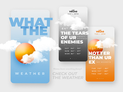 What the weather?! 3d app design dark humor figma funny quotes graphic design humor ui weather weather app weather forecast
