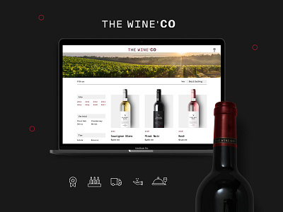 The Wine Co landing page photography ui ux website wine winery