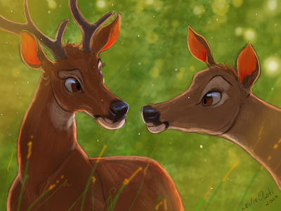 Fawning in love animation characterdesigm deer fawninginlove leslieowiti