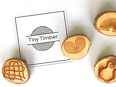Tiny timber buttons logo woodwork