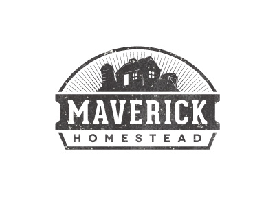 Maverick Homestead distressed farmer grunge homestead logo maverick stamp typography