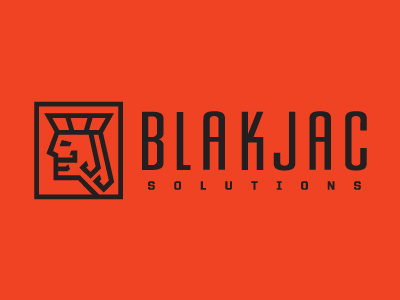 Blakjac card crest jack logo square typography