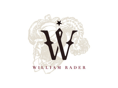 William Rader initial logo magician monogram star w