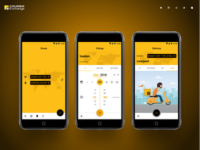 Courier Exchange app car concept design driver logistics truck ui ux vehicle
