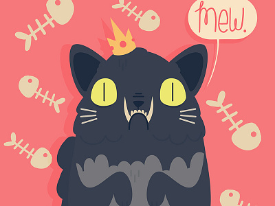 Princess Monster Truck bones cat design eyes fangs fish illustration kitten meow