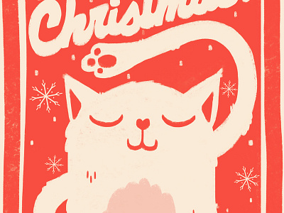 Meowy Christmas card cats christmas cute design kitten meow red