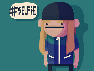#selfie beanie doodle dribbble fun guy hat illustration me selfie teal