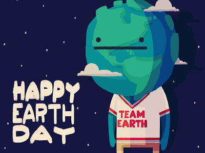 Happy Earth Day! character clouds color design earth earthday fun happy illustration planet team