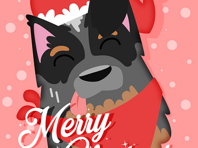 Christmas2k16 Card card christmas design dog fun happy illustration red winter