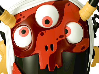 Spinja Render 3d app c4d cg character dark game goofy octane red video