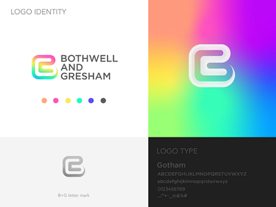 Brandmark for Bothwell and Gresham bg letter logo colorful letter logo colorful logo letter logo