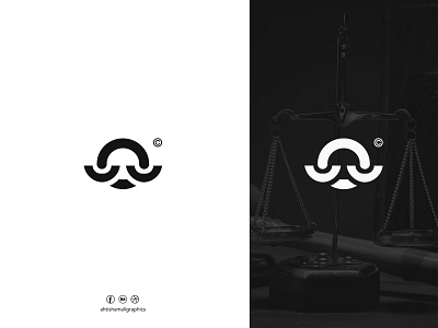 identity mark for "Law Firm" justice scale logo lawyer logo minimalist logo