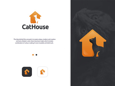 Cat House logo cat house logo cat illustration cat logo kitten logo logo modern logo pet house logo pet logo