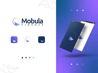 Brand mark for "Mobula finance" animal logo colorful logo design fish logo mobula ray mobula ray logo modern logo sting ray logo