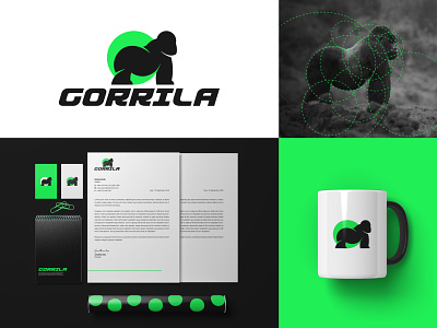 Golden ratio Gorilla Brand mark for "GORRILA" animal logo golden ratio logo gorilla logo minimal gorilla logo modern animal logo modern gorilla logo