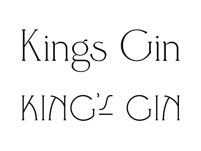 King's Gin lettering type typography