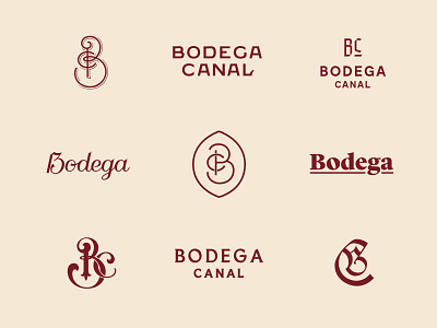 Bodega Canal Logo Exploration branding custom lettering logo logomark monogram restaurant script
