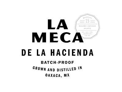 La Meca Outtake agave branding emblem lockup logo logotype mark mexico mezcal sans serif seal type typography