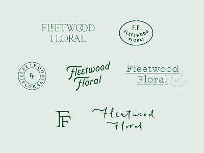 Fleetwood Floral Throwaways badge branding design floral flowers handlettering lettering ligature lockup logo logotype mark monogram script serif type typography