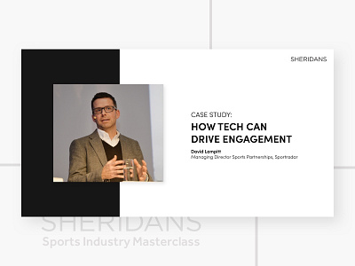 Sheridans Sports Industry Masterclass events presentation design sports tech