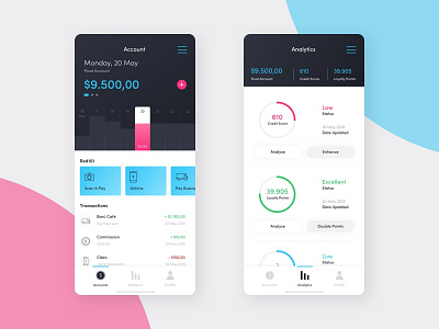 FinTech Dashboard app brand identity digital design mobile ui design ux design