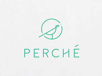 Perché Logo bar bird branding first shot green illustrator lineart logo restaurant