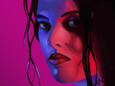 _violet_ digital eyes painting procreate