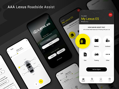 AAA Lexus - Roadside Assist apps apps design car apps dark ui mobile mobile apps mobile design ui design uiux