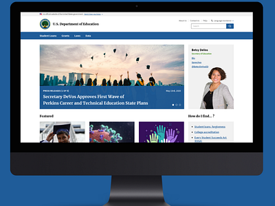 US Education Department Website - Concept