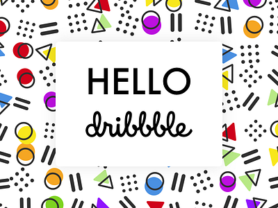 Hello dribbble! 80s debut hello dribbble memphis pattern retro