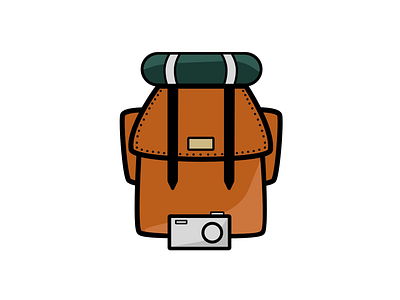 Summer camping and backpacking backpack camping design illustrator outdoor