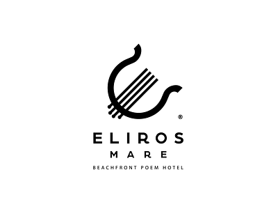 ELIROS MARE beachfront branding chords cretan crete greece hotel initial instrument lettering lyre music poem rethymno