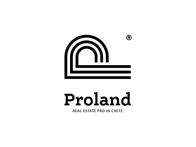 Proland, real estate pro in Crete arch branding crete dome estate fields greece house initial land letter linear logo p real rethymno structure