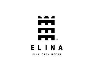 ELINA, Fine City Hotel architecturre branding building crete crown e facade greece hotel initial letter logo rethymno