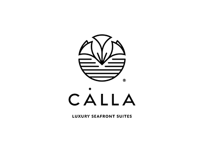 CALLA, luxury seafront suites branding calla circle circular crete flower greece horizon hotel linear lines logo ocean rethymno sea suites