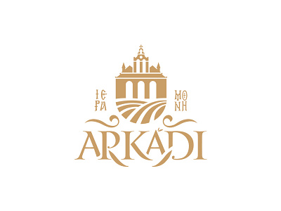 Arkadi Monastery arkadi cretan crete honey logo minuscule monastery oil olives rethymno typography