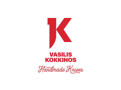 Vasilis Kokkinos - Handmade Knives craft cretan handmade knife knives logo minimal red symbol typography