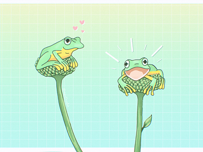 Frogs Illustration design frog frogs illustration nature procreate