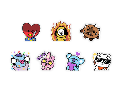 BT21 Emotes bt21 bts cute design discord emote emotes graphic illustration kpop procreate