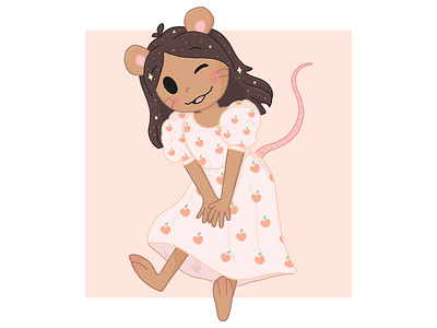 Emoji Challenge ✨🐁🍑 challenge character design cute emoji illustration mouse peach procreate