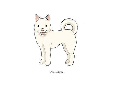 Jindo animal art cute design digital art dog doggo doggust illustration procreate