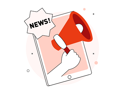 News design digital art graphic illustration megaphone news