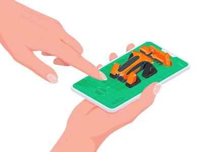 Isometric illustration app design drawing farming illustration illustrator isometric isometric illustration isometry kubota precision farming tractor ui ux vector